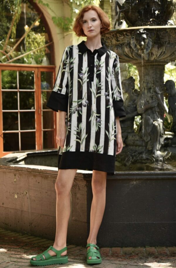 Stripe When Its Hot Dress-Olive