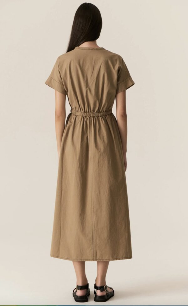 Avrid Drawcord Dress-Khaki - Image 3
