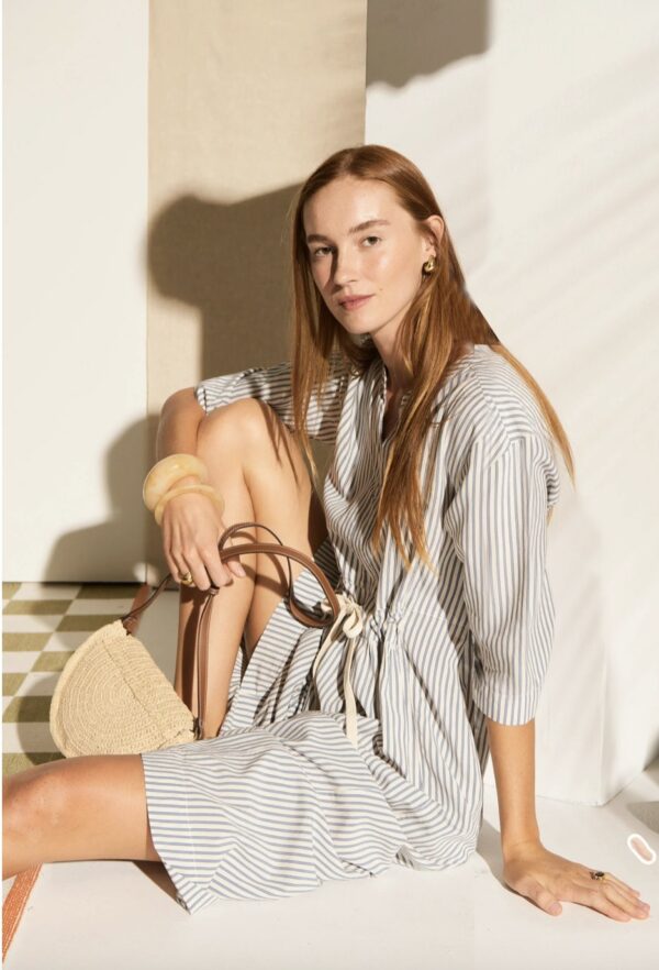 Vera Shirt Dress-Blue Stripe - Image 5