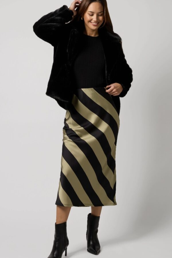 Liv Skirt Sage Stripe