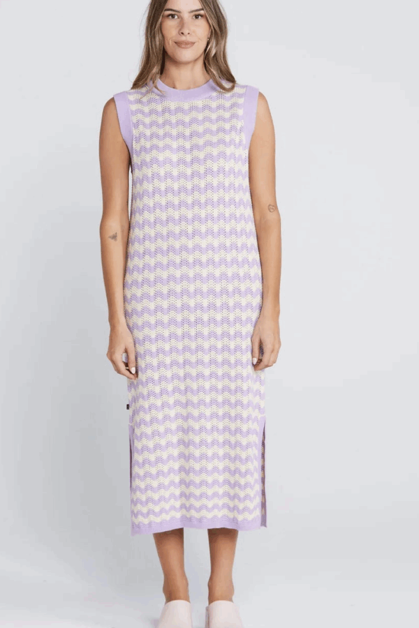 Squiggle Tank Dress Lilac