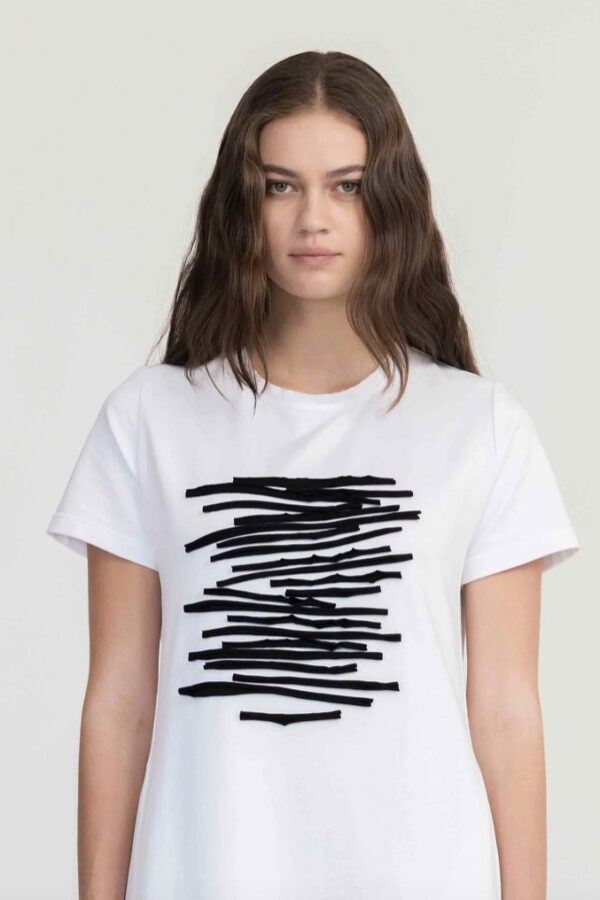 Strip Module Tee Ivory-Black