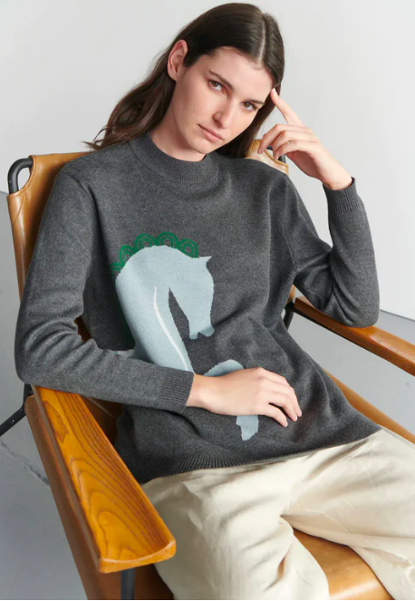 Pony Intarsia Knit