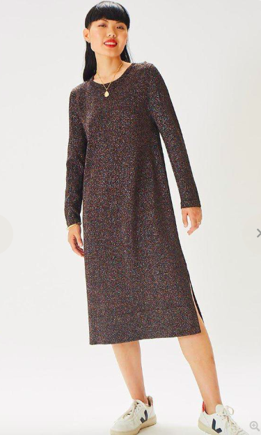 Galax Knit Dress Black Metallic