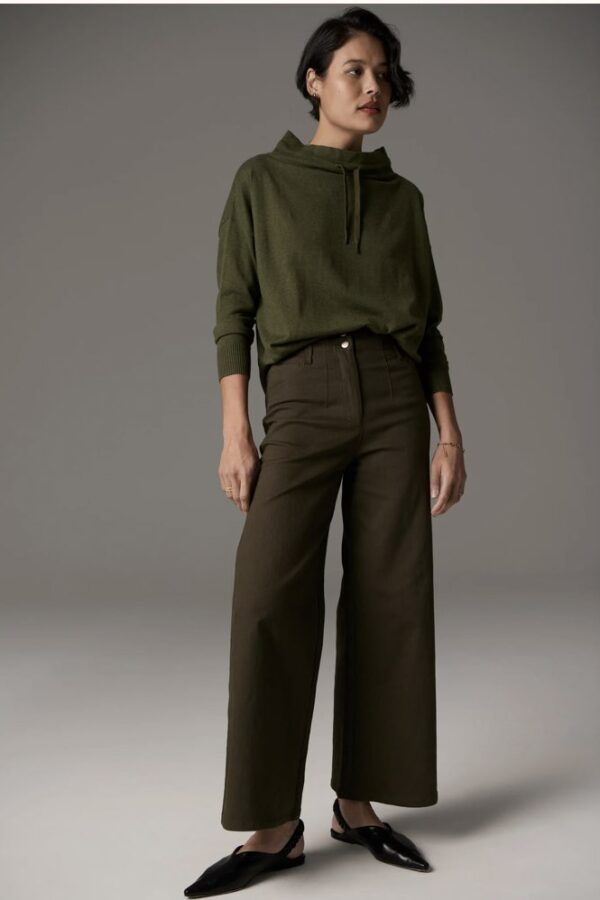 Lauren Wide Leg Jean- Khaki