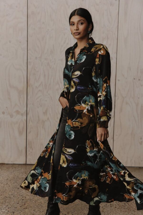 Elsie Shirt Dress Black