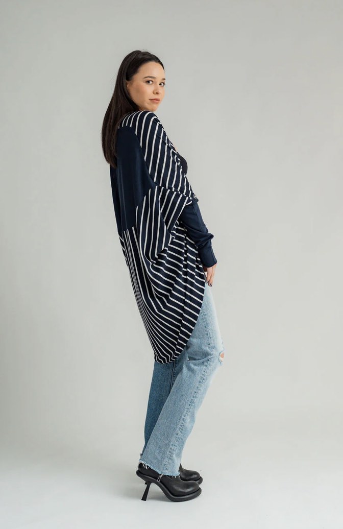 Merino Voltage Cardi /Stripe/Ink - Image 2