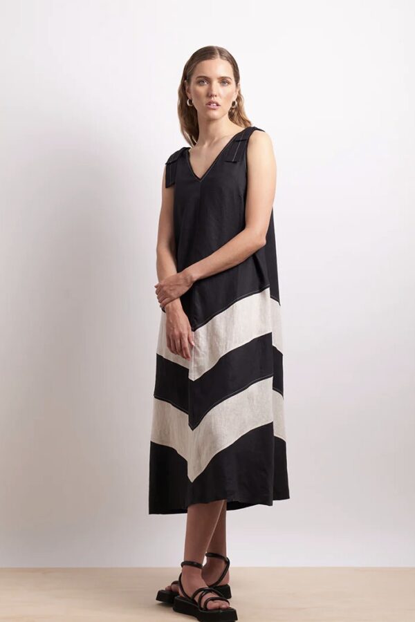 The Mixer Dress-Black/Sesame
