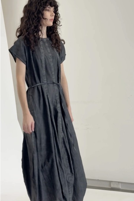 Lapse Dress-Blackened Grey