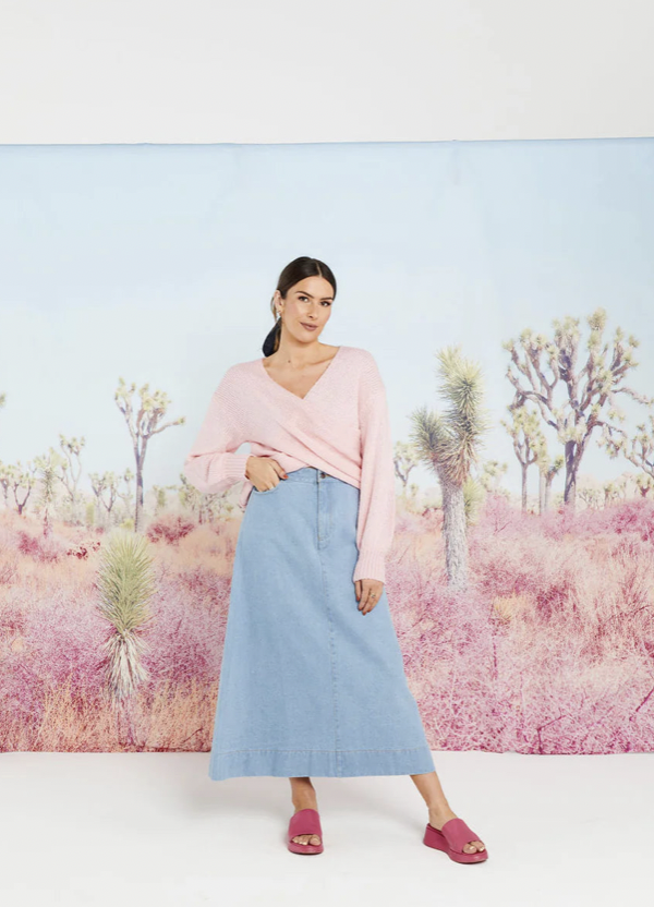 Bettie Skirt Stone Wash Denim