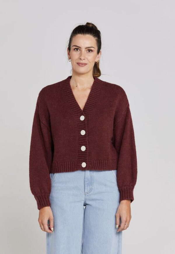 Huddle Cardigan - Winter Rouge