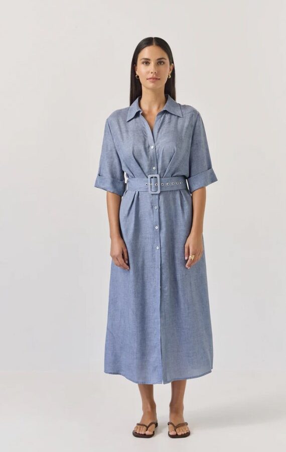 Sunray Dress-Denim Blue