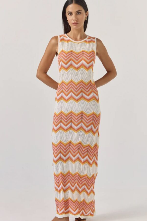 Horizon Dress-Chevron