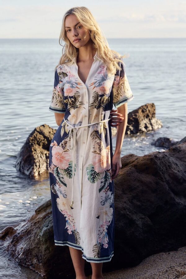 Solara Placement Print Shirt Dress