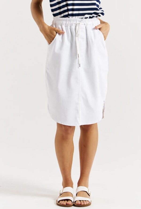 Alina Denim Skirt White