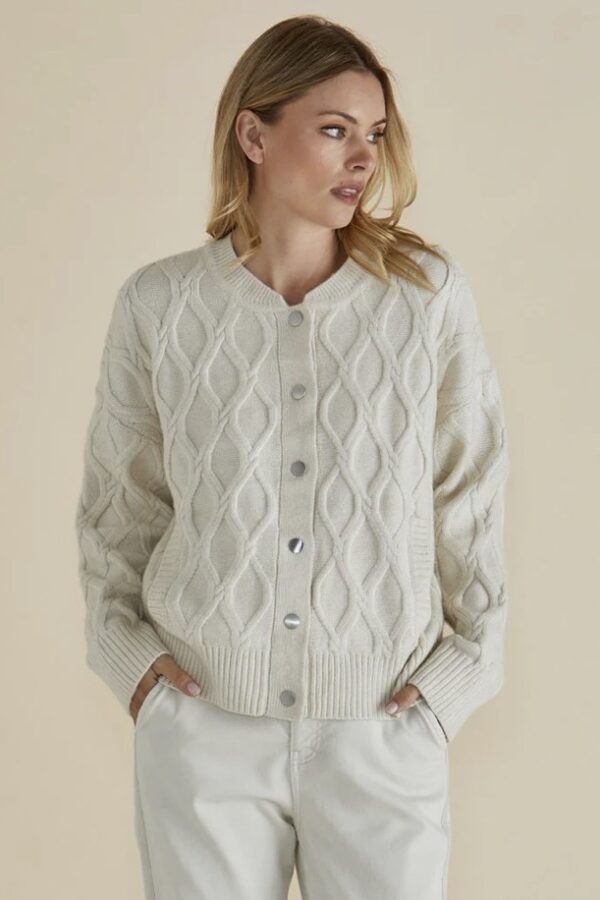 Celene Knit Cardigan-Cream