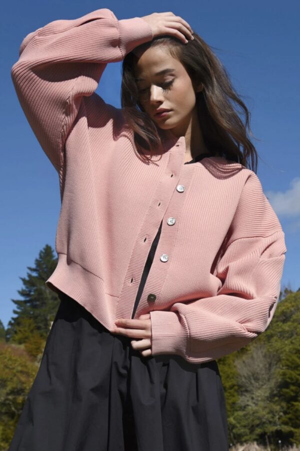 Twist And Shout Cardigan-Pink