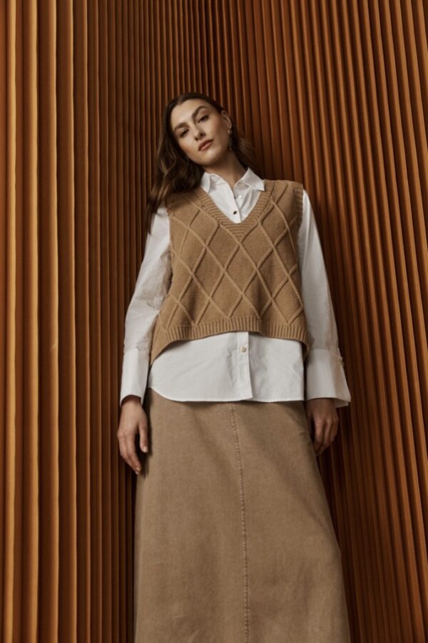 Bodhi Denim Skirt-Fawn