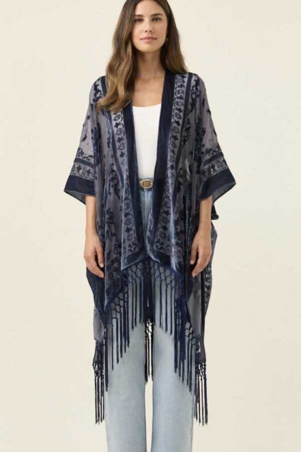 Navi Velvet Cape-Navy