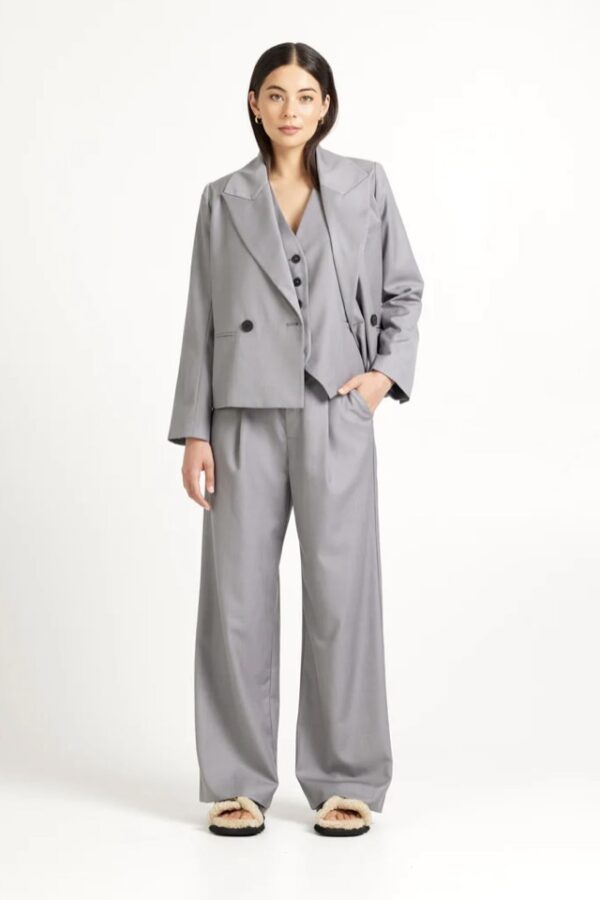 Boyfriend Pants-Silver