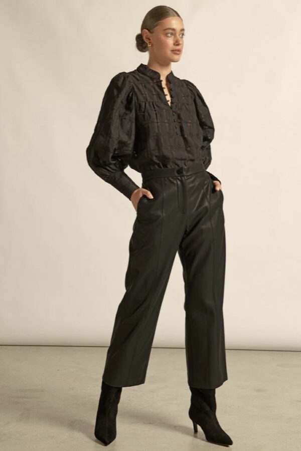 Vista Top-Black Check