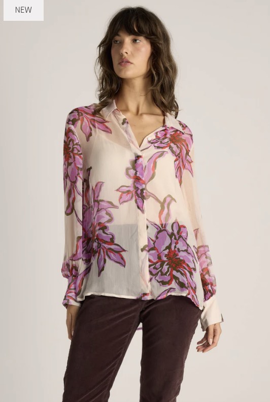 Nyomi Blouse-Purple Flower