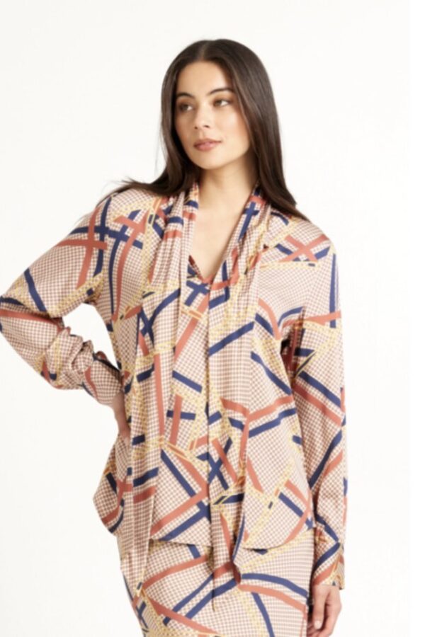 Bow Blouse- Herringbone