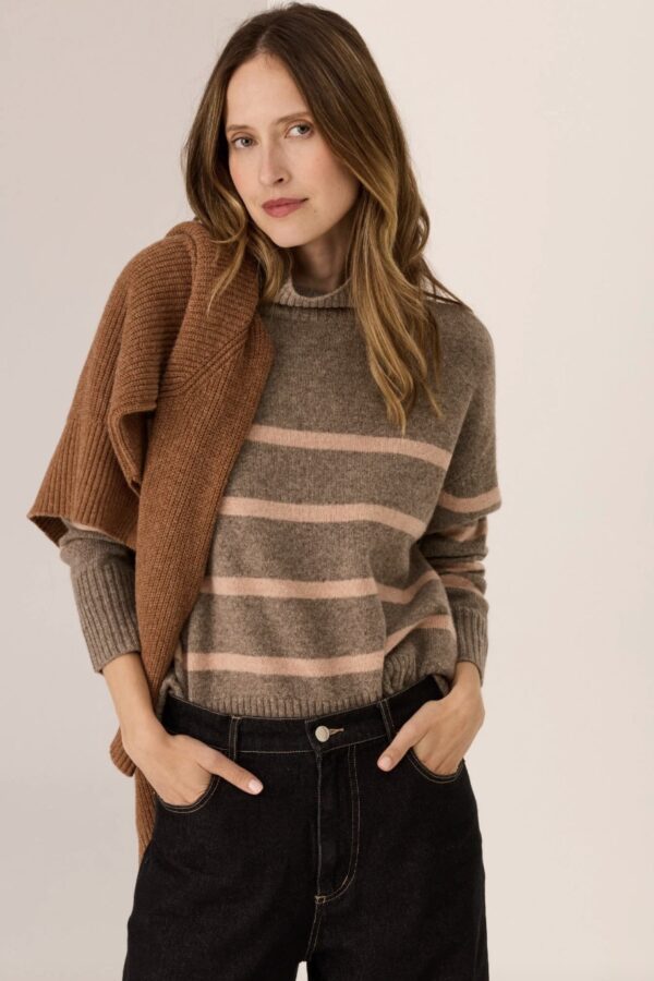 Astor Stripe Knit- Cedar-Blush