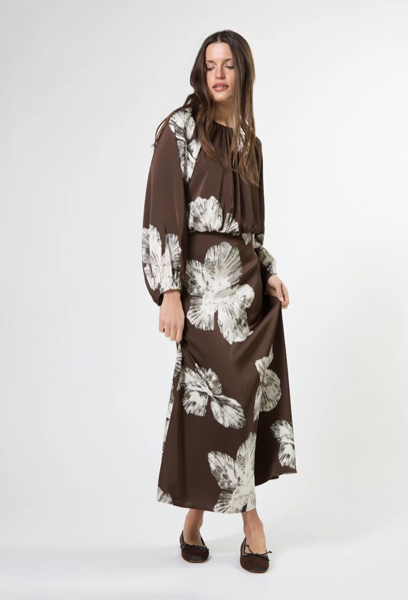 Asta Dress-Cocoa Blooms
