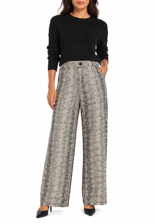 Overtune Pant-Black/Ivory textured