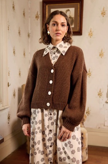 Huddle Cardigan-Chocolate