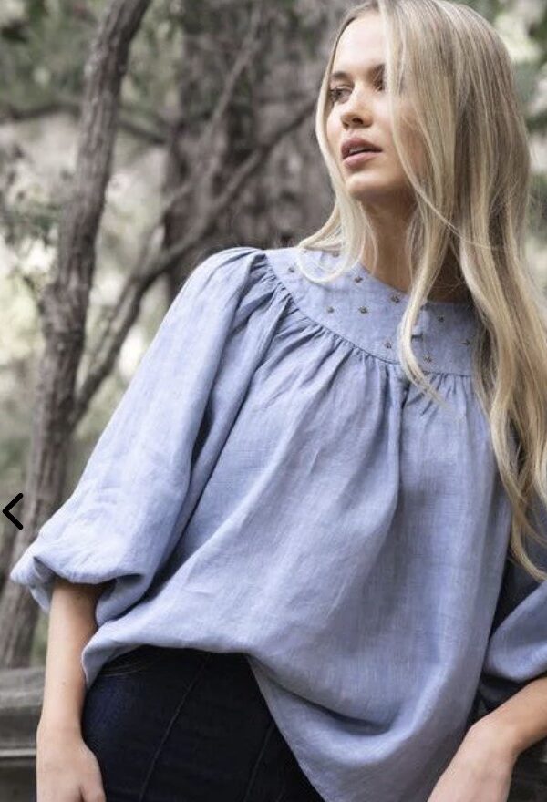 Baroque Blouse-Misty Grey