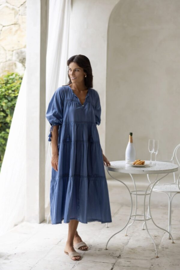 Louisa Tier Dress Paris-Blue