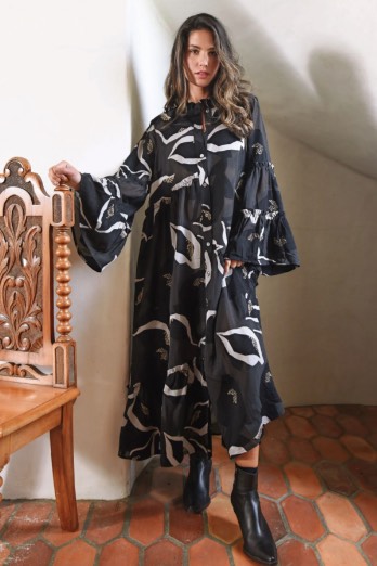 Tier and There Dress-Black